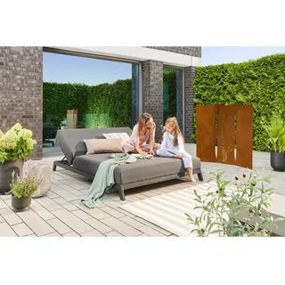 Home Deluxe Doppelliege VALENCIA 203 x 144 x 38 cm Schwarz/Anthrazit