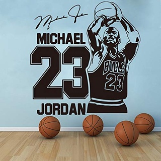 ASFGA Michael Jordan Wandtattoo Sport Basketball Heimdekoration 23 Bull Art Vinyl Wandtattoo Aufkleber Jungenzimmer Kinderzimmer Dekoration 114x118cm