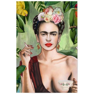 artboxONE Poster 120x80 cm Frida Kahlo Menschen Frida Con Amigos - Bild Frida Kahlo Dschungel Frau