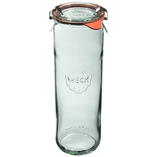 Weck Zylinderglas 600 ml 6 Stück | Glas mit Deckel, Dichtung und 2 Verschlüssen | Zum Einkochen von Konserven, Säften, luftdichtes Aufbewahren von trockenen Zutaten