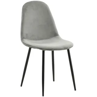 venture home Esszimmerstuhl Polar Polyester Samt Grau/Schwarz 2 Stk.