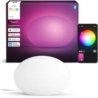 Philips Hue Flourish Tischleuchte, dimmbar, weißes und farbiges Licht, 16 Millionen Farben, über App steuerbar, kompatibel mit Amazon Alexa (Echo, Echo Dot), neue Generation