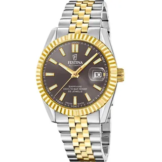 Festina Automatikuhr Automatic F20091_3, Armbanduhr, Herrenuhr, Swiss Made, Mechanische Uhr, Edelstahlarmband silberfarben