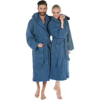 CelinaTex S-XXXL Bademantel Kapuze oder Schalkragen Uni lang aufgesetzte Taschen Damen Herren Unisex warm Frottee Baumwolle OEKO-TEX