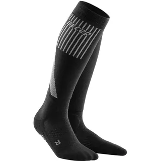 CEP - Merino Skisocken Herren mit Kompression, Ski Touring Kompressionsstrümpfe schwarz, Gr. IV, L, Lange Skistrümpfe aus Merino - für warme und trockene Füße auf langen Skitouren