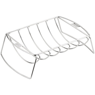 Weber Grillguthalter Spare-Rib-Halter, Edelstahl, Für bis zu 5 Rippchen silberfarben