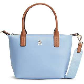 Tommy Hilfiger Popette Mini Tote Umhängetasche Textil Well Water/Silver