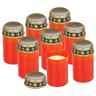 PEARL LED Grableuchte: 8er-Set flackernde Grablicht-LED-Kerzen, Batteriebetrieb, 12 cm hoch (Grablicht mit Batterie, mit Batterie klein, Solarleuchten)