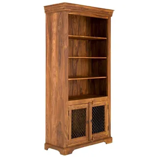 massivum Bücherregal Merlow Holzregal Akazie, Landhaus Bücherschrank braun