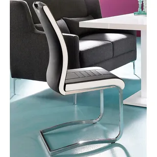 Esszimmerstuhl HELA "Tabea" Stühle Gr. B/H/T: 43 cm x 99 cm x 61 cm, 4 St., Kunstleder, Metall, schwarz (schwarz, weiß) Küchenstühle 2 oder 4 Stück, Schwingstuhl