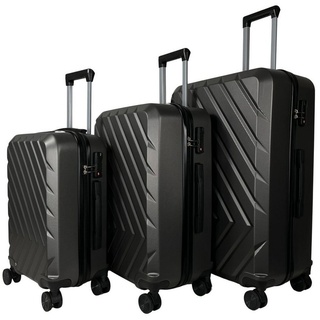 MTB Koffer Hartschalenkoffer ABS Reisekoffer (Handgepäck-Mittel-Groß-Set) grau