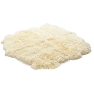 Cakla Lammfell Echt 200-190 cm x 190-200 cm, Genäht aus acht Ledern - Lammfell Teppich - 100% Bio - Schaffell Echt - Dekofell - Schafsfell Felle