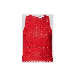 Häkeltop mit Rundhalsausschnitt Modell 'KLEES', Rot, M