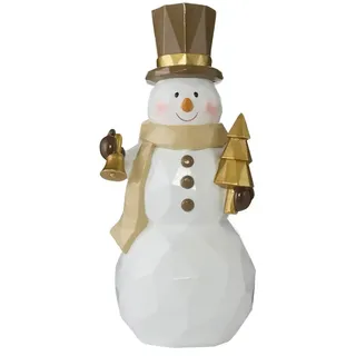 HOME STORY Dekofigur Schneemann   ¦ weiß ¦ Polyresin (Kunstharz),Stein ¦ Maße (cm): B: 12 H: 10,7 T: 26.0
