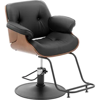 Friseurstuhl mit Fußstütze 470 570 mm 200 kg Schwarz - Friseurstühle physa