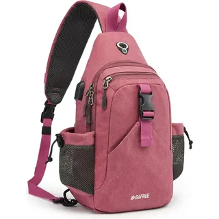G4Free Canvas Brusttasche Sling Bag Herren Damen für Reise Wandern Laufen Klettern