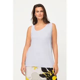 Ulla Popken Longtop Top Classic asymmetrischer V-Ausschnitt ärmellos weiß 50/52