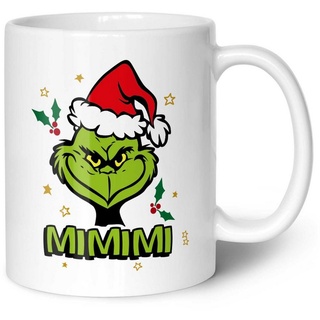 GRAVURZEILE Tasse mit Weihnachtsmotiv - Geschenke für Frauen & Männer zu Weihnachten, Spülmaschinenfest - Grinch MiMiMi - Weiß weiß