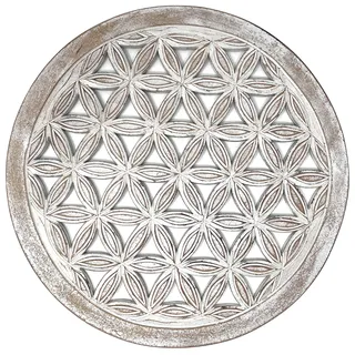 Trintura Blume des Lebens Wanddeko Holz Dekoratives Wandbild, Lebensblume Deko, Perfekt für Meditation, Yoga und Heimdekoration lebensblume bild holz (60 cm)
