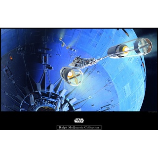 Komar Wandbild | Star Wars Classic RMQ Death Star Attack | Kinderzimmer, Jugendzimmer, Dekoration, Kunstdruck | ohne Rahmen | WB130-50x40 | Größe: 50 x 40 cm (Breite x Höhe)
