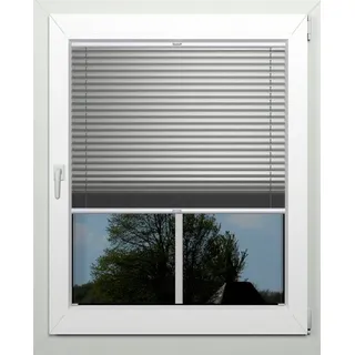 indeko Plissee Thermo-Deluxe, verdunkelnd, mit Bohren, verspannt, verschraubt, zur Montage in der Glasleiste, nach Maß grau 116 cm x 220 cm