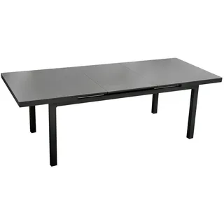 BellaVista Gartentisch Ausziehtisch 100 x 77,5 x 240 cm Grau/Schwarz