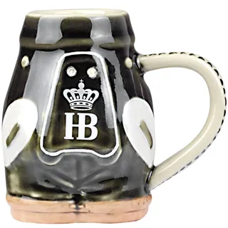 Hofbräuhaus München Schnapsglas mit henkel 60 ml Lederhose Original Stamperl | Shotglas mit HB-Logo| Schnapsbecher|Perfekt für den Kleinen Hochprozentigen|Geschenkidee für Herren und Damen