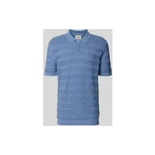 Regular Fit Poloshirt mit Strukturmuster, Hellblau, M