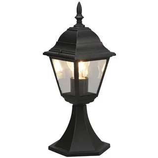 TRIO Leuchten LED Sockelleuchte im Landhausstil, Höhe 39cm, LED wechselbar, Warmweiß, Garten-Wegbeleuchtung, nostalgische Garten-Laterne, Außenleuchte schwarz