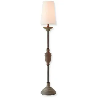 Mirabeau Tischleuchte Tischlampe Caylus weiß/braun, stilvolles Interieur, Schlanke Silhouette, Klassischer Schirm braun|weiß