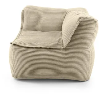 LUMALAND Modular Sitzsack Ecke rechts Cord 340 L für Modulares Sofa | ideales Match mit Sessel & Pouf | EPS Perlen Bean Bag mit Füllung | Indoor Lounge Sitzkissen waschbar für Wohnzimmer, Schlafzimmer