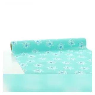 Sovie HOME Tischläufer Snowflakes in Türkis-Blau aus Linclass® Airlaid 40 cm x 4,80 m, 1 Stück - Tischtuch Weihnachten
