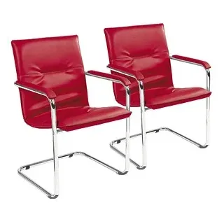 Nowy Styl Besucherstühle Rumba RUMBA CHROM V79N rot Kunstleder, 2 St.