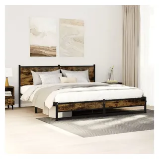 vidaXL Metallbett ohne Matratze Räuchereiche 180x200 cm