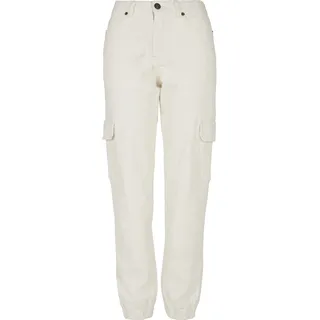 URBAN CLASSICS Organic Stretch Cargo Hochtaillierte Jeans Off White Raw 26