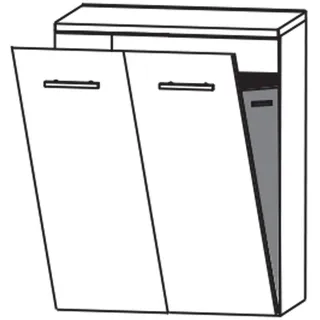 Puris Linea Highboard 60 x 30 x 65,6 cm mit Wäschekippe, Griff 350, Badmöbel, HBA416W01F777K177050350,