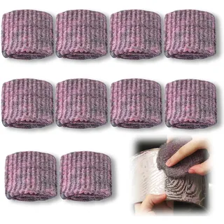 fKiZanthene 10 Stück Stahlwolle Seifenpads, Küchenschwämme mit Seife, Reinigungs-Pads für Grill, Backofen, Töpfe und Pfannen