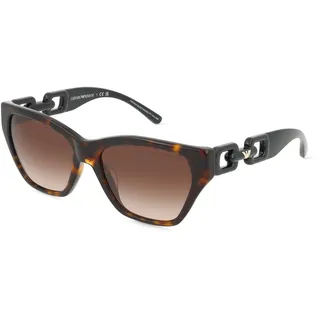 Emporio Armani EA4203U Damen-Sonnenbrille Vollrand Cat Eye Acetat-Gestell, braun