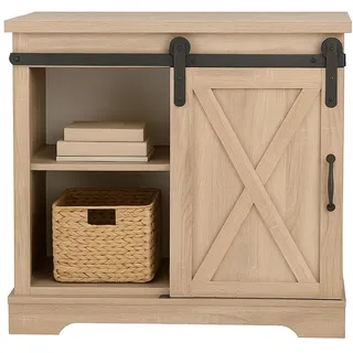 Hti-Living Anrichte mit Schiebetür 79 x 81,5 x 39 cm Beige