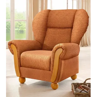 Home affaire Sessel Milano, bequemer Ohrensessel im Landhaus-Stil, Breite 99cm, Hochlehnsessel orange