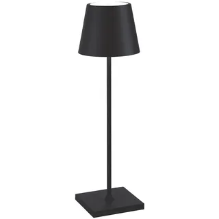 Zafferano, Poldina Pro Lampe, Kabellose, Wiederaufladbare Tischlampe mit Touch Control, Auch für den Außenbereich Geeignet, Dimmer, 2200-3000 K, Höhe 38 cm, Farbe Schwarz