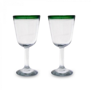 mitienda Cocktailglas »Cocktailgläser 2er Set grüner Rand, Weinglas«