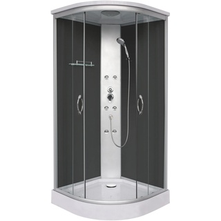 Komplettdusche SANOTECHNIK "Portland" Duschkabinen Gr. B/H/T: 90 cm x 209 cm x 90 cm, schwarz (alunatur) Duschkabinen Viertelkreisdusche
