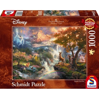 Schmidt Spiele GmbH Puzzle 1000 Teile Schmidt Spiele Puzzle Thomas Kinkade Disney Bambi 59486, 1000 Puzzleteile