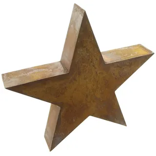 Dekoleidenschaft Dekofigur "Stern" Metall Rost Design Ø 29 cm, Outdoor Weihnachtsdeko frostsicher, Metallstern wetterfest, Gartendeko für Draußen, Rostdeko braun
