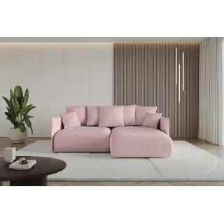 altdecor Ecksofa Cord 2-Sitzer Rosa