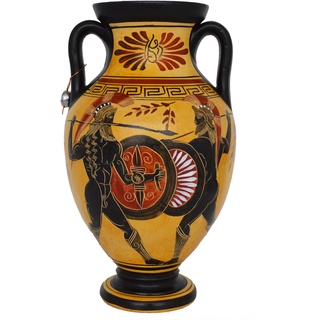 Trojanische Kriegsschlacht-Amphorenvase, Keramik, antike griechische Mythologie, Homer