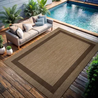 HGTRH Terrassen Teppich Outdoor Wetterfest, Teppiche für DraussennäSse und HitzebestäNdig, Balkon Teppich Wasserfest Outdoor mit Rutschfestem Boden E 180 * 250cm