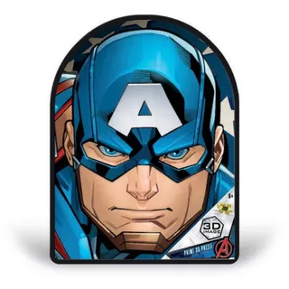 Grandi Giochi Marvel Avengers Captain America Vertikales Linsenpuzzle mit 300 Teilen und 3D-PUB01000 Effekt Blechdose PUB01000