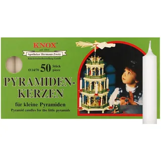 Knox Pyramidenkerzen weiß 14 x 70 mm, 50 Stück